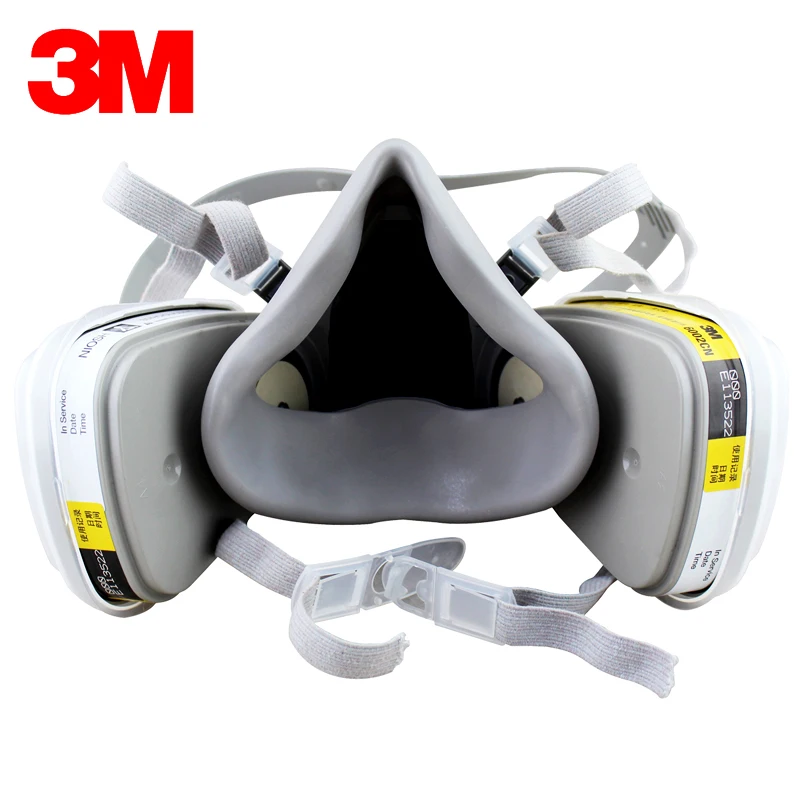 3M 6200+6002 Half Facepiece Reusable Respirator Respiratory Protection NIOSH Standard Gas Cartridges Acid Gas Mask F0000