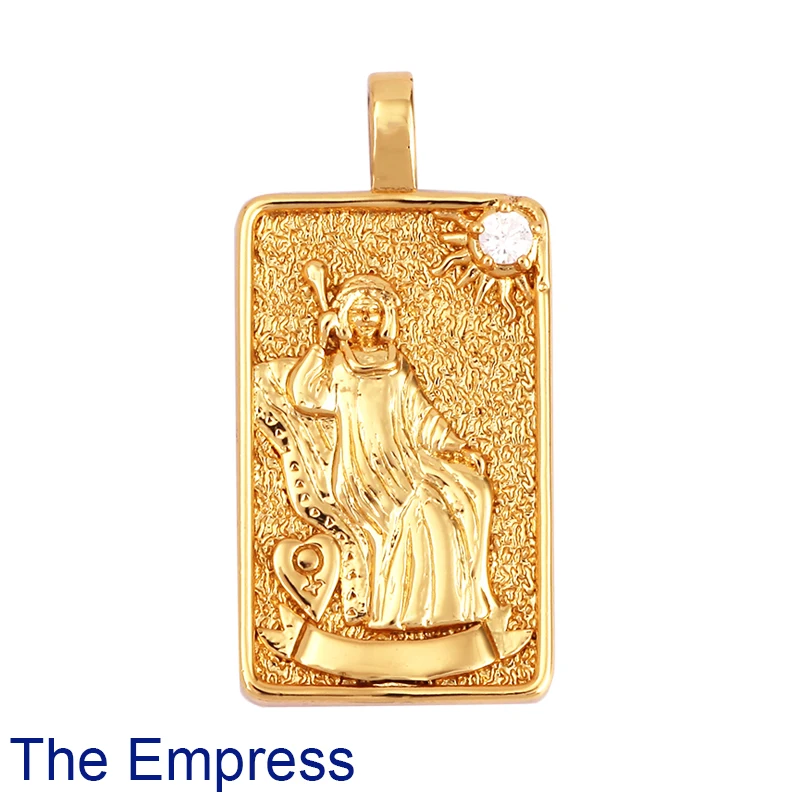 Tarot Karten Charm Anhänger, 2021 Neue 18K Reales Gold Überzogene DIY Schmuck Zubehör für Armbänder Halsketten Machen M06 – Detail 14