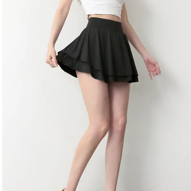 Soft Sports Shorts Women Running Training Fitness Skirt Quick-dry Yoga Pants Ladies Tennis Skirt Inside Legging
