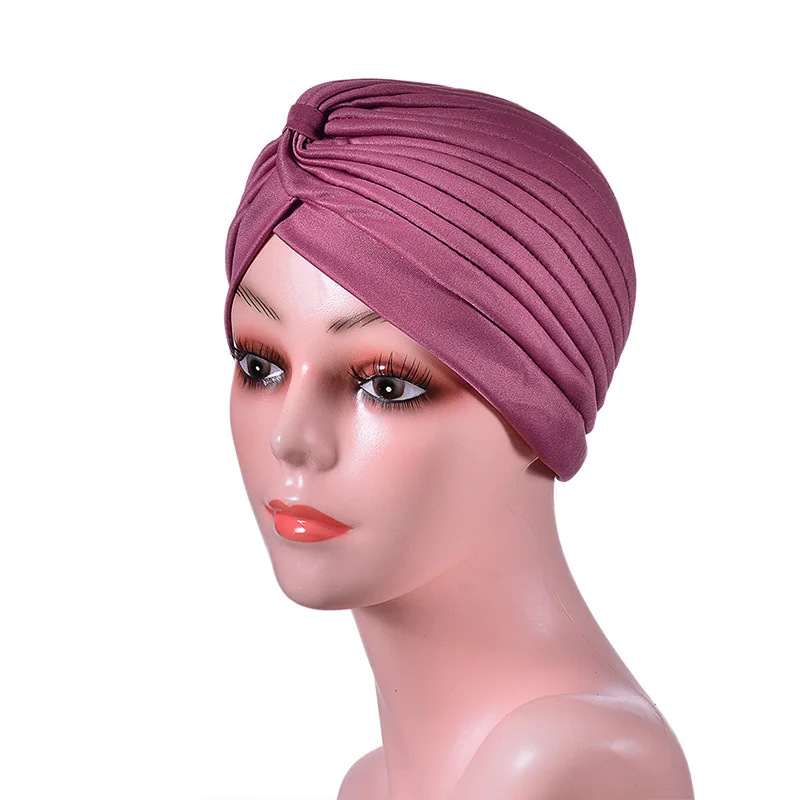 Turban indien pour femmes musulmanes, écharpe de sauna, bonnet de nuit, bonnet pour perte de cheveux, casquettes de chimio, chapeau islamique, document solide commandé, mode de sommeil