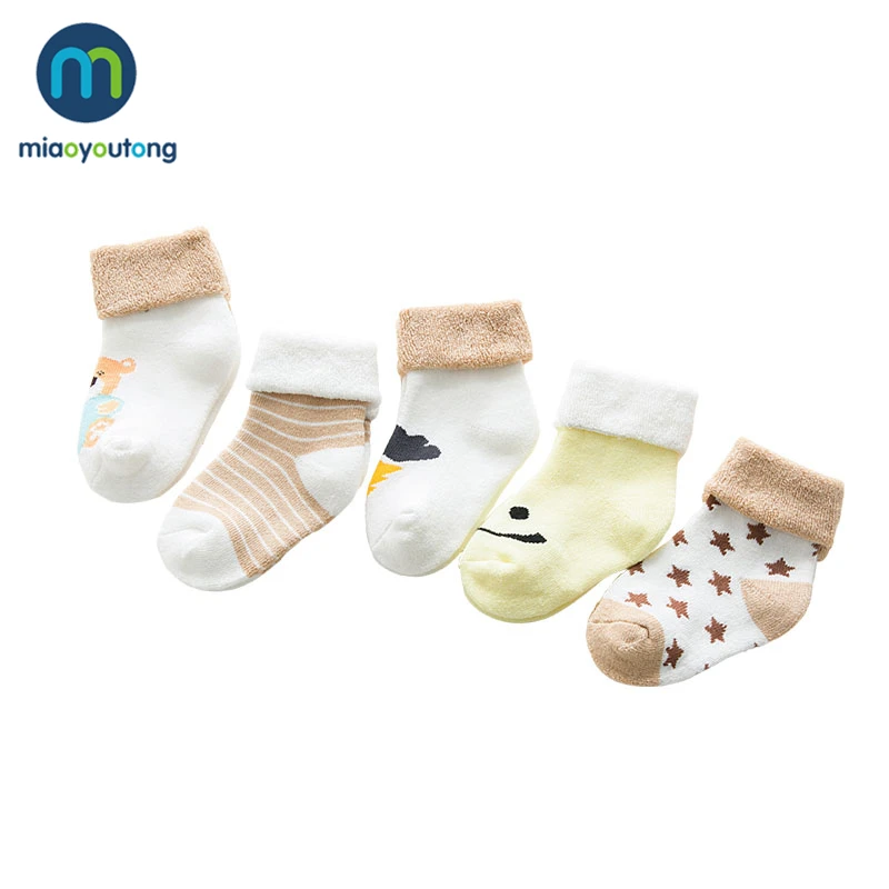 5 Pair High Quality Thicken Cartoon Comfort Cotton Newborn Socks Kids Boy New Born Baby Girl Socks Meia Infantil Miaoyoutong