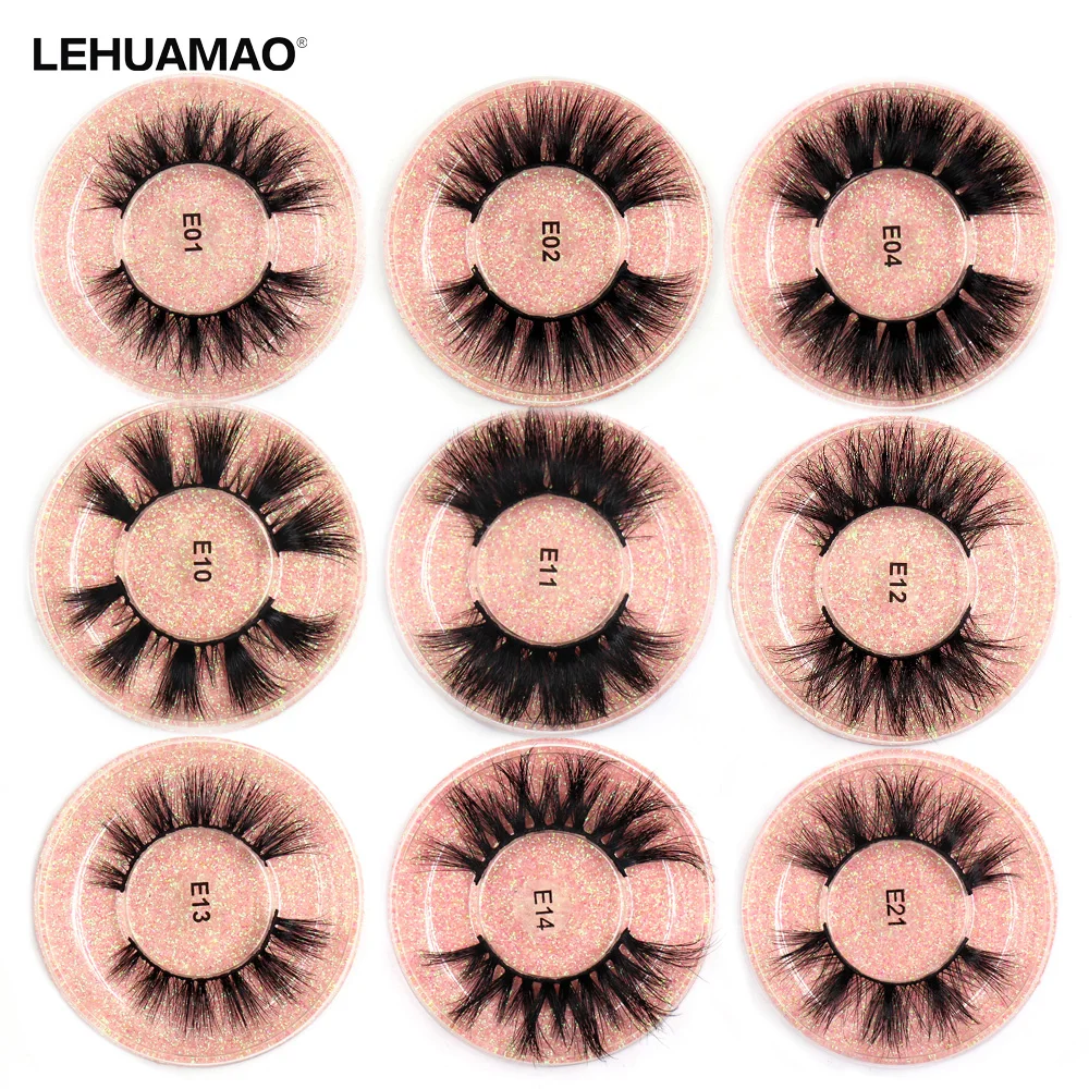 LEHUAMAO 50 pairs Mink Eyelashes 3D Mink False Eyelash Natural Fluffy Cruelty Free Lashes Dramatic Thick Hand Made Eye Makeup