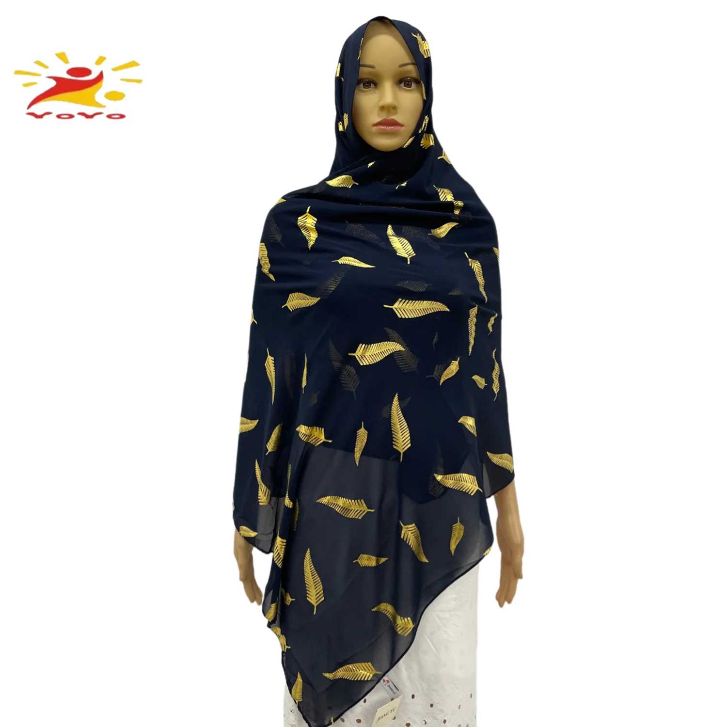 Chiffon Bronzing Fabric  Hijab Scarf Women Muslim Fashion Headscarf Wrap Islamic Long Shawl Pashmina Scarves  Soie De Medine