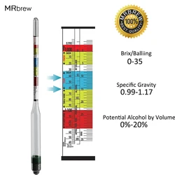 Potrójna skala hydrometr na domowe warzenie wino piwo cydr alkohol testowanie 3 skala hydrometr wino cukier miernik Gravity ABV Tester