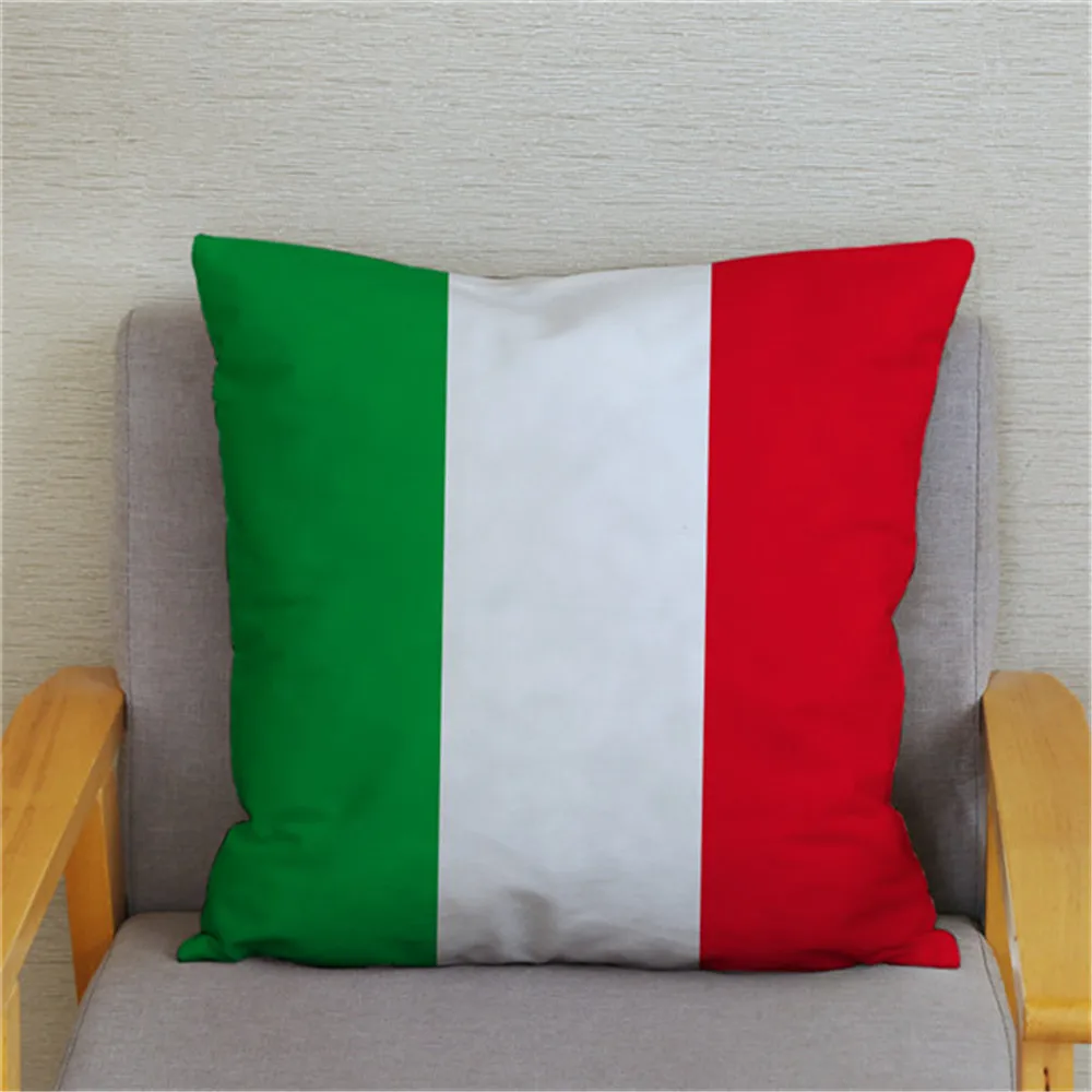 Spain Flag Print Cushion Cover Super Soft Short Plush Pillow Covers Brazil Flag Throw Pillow Case Sofa Home Decor Pillowcase