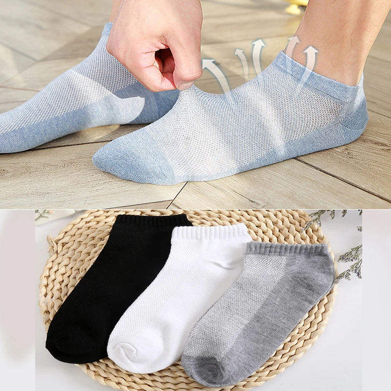 3/4/5/6/7Pair Women Socks Breathable Ankle Socks Solid Color Short Comfortable High Quality Cotton Low Cut Sock Black White Gray