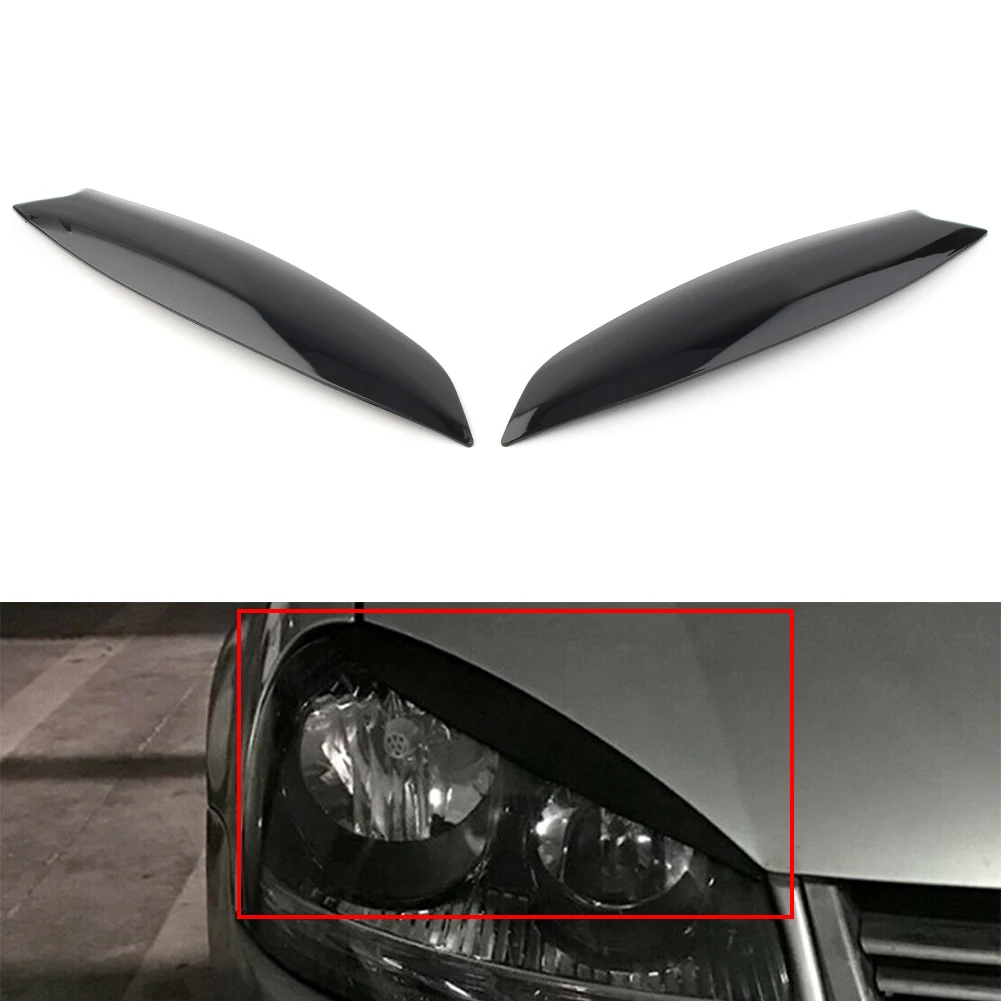 Glossy Black Car Headlight Eye Lid Eyebrow Cover Trim For VW Golf 5 GTI R32 MK5 2005 2006 2007 ABS Plastic