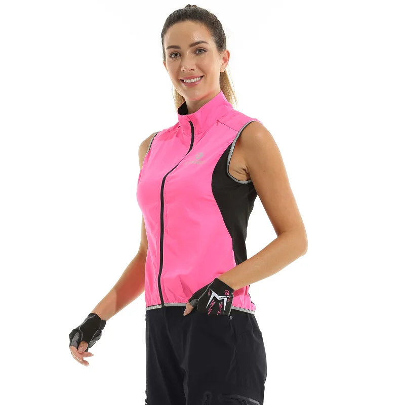 X-TIGER Reflective Safety Cycling Vest Jacket Windproof Bike Clothing Bicycle Jersey Coat Woman Outdoor Sport Sleeveless Jacket