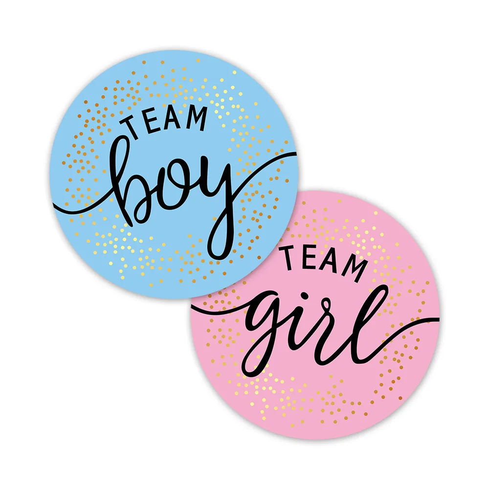 48Pcs Gender Reveal Party Sticker Team Boy team Girl Stickers Baby Shower Party Game Decoration