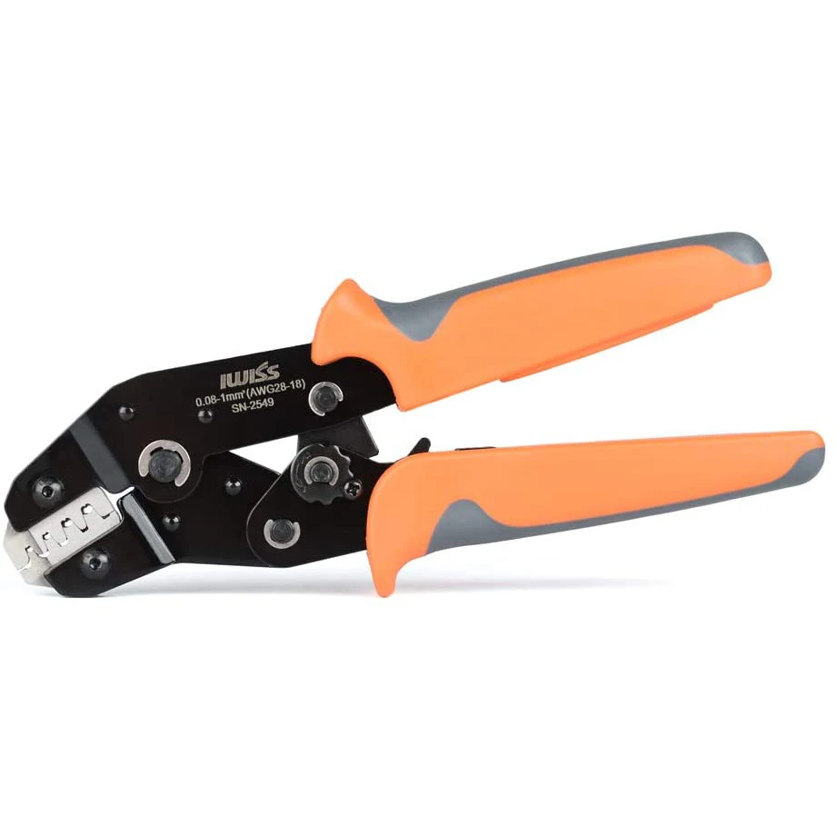 IWISS SN-2549 Ratcheting Crimping Plier Kit 0.08-1.0 mm ² 18-28AWG for PH2.0/XH2.54/2.54/2.8/3.0/3.96/4.8/KF2510/JST Terminal