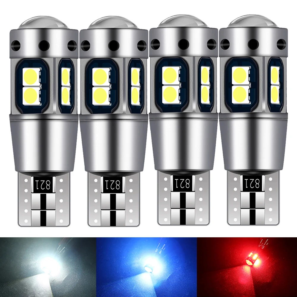 4Pcs New T10 W5W WY5W 168 921 501 2825 Super Bright LED Car Interior Reading Dome Lights Auto Parking Lamp Wedge Tail Side Bulbs