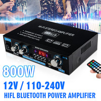 AK35 380 800W Home Digital Amplifiers Audio 110-240V Bass Audio Power bluetooth Amplifier Hifi FM Auto Music Subwoofer Speakers