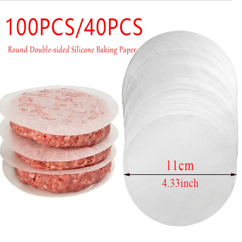 Round Parchment Non-Stick Double Layer Silicone Baking Paper Cake Pastry Biscuit Paper Barbecue Mat Kitchen Tools