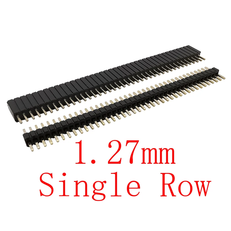 2/5/10 Pair 1.27mm Pitch Single Row Pin Header 1x40Pin Male Female dislocation PinHeader Straight Pin PCB Board Socket Connector