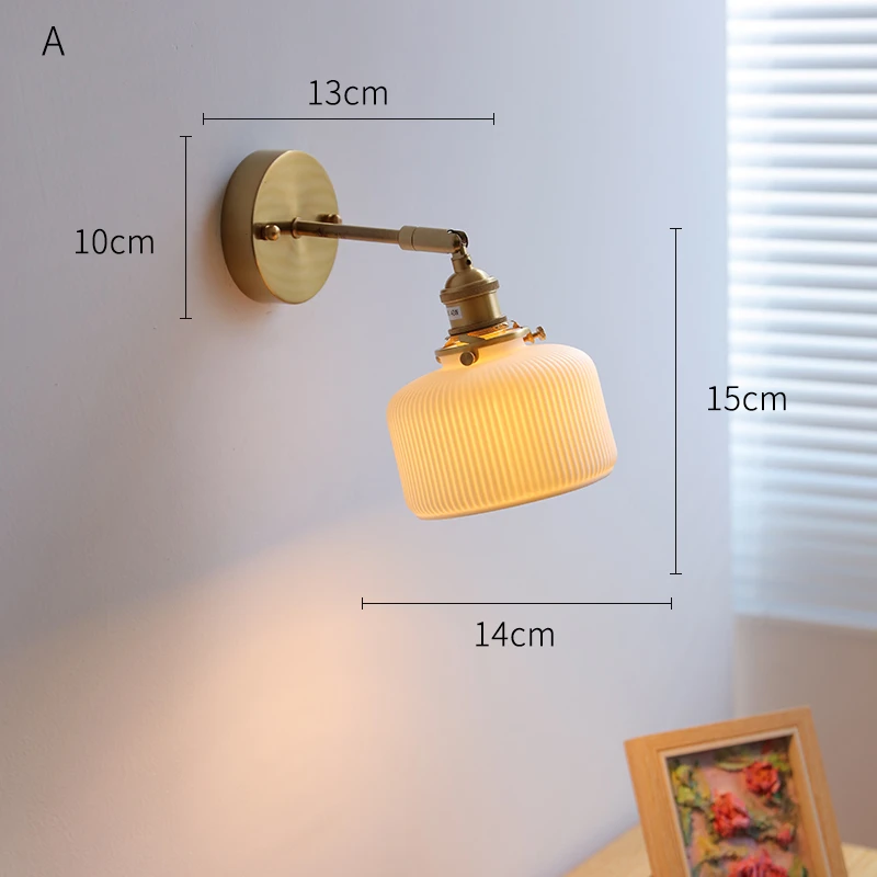 IWHD LED Ceramic Wall Lamp Beside Sconce Knob Switch Bedroom Bathroom Mirror Stair Light  Wandlamp Applique Murale