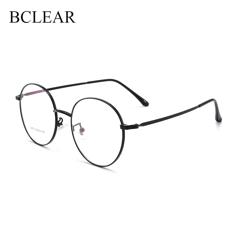 BCLEAR Vintage Round Glasses Clear Lens Fashion Gold Round Metal Frame Glasses Optical Men Women Prescription Eyeglass Frame