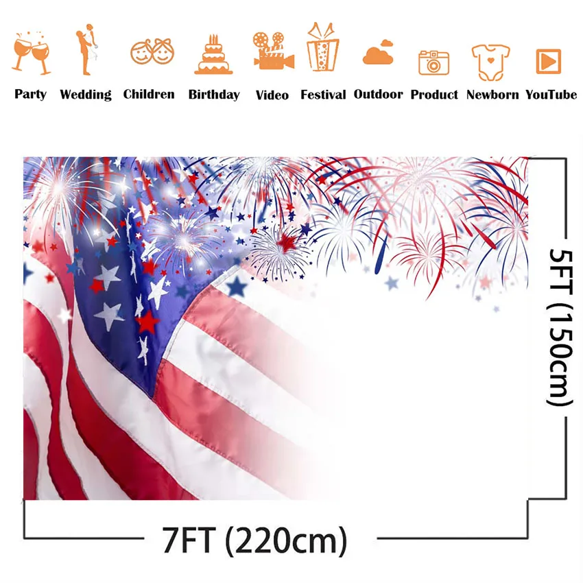 Lễ Kỷ Niệm Ngày Độc Lập Phông Nền Chụp Ảnh Pháo Hoa Nền Cờ Mỹ Phông Nền Cho Studio Ảnh Tháng 7 Thứ Tư