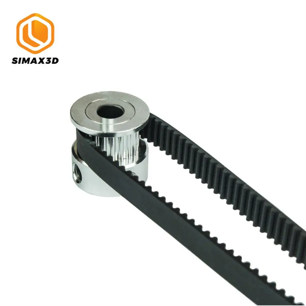 Simax3d-polia da correia dentada gt2, diâmetro dentado 5mm, 6.35mm, largura da correia 1/2 peças, para peça da impressora 3d ender 3 pro