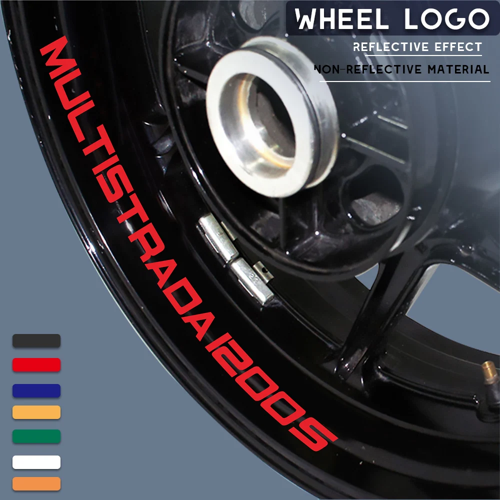 

New motorcycle wheel sticker waterproof reflective wheel decals rim decoration logo for DUCATI MULTISTRADA 1200S