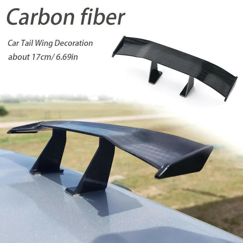 

17cm Car Modified Racing Rear Wing Mini Spoiler Carbon Fiber Twill Look Air Deflector Spoiler Universal Decoration Car Tuning