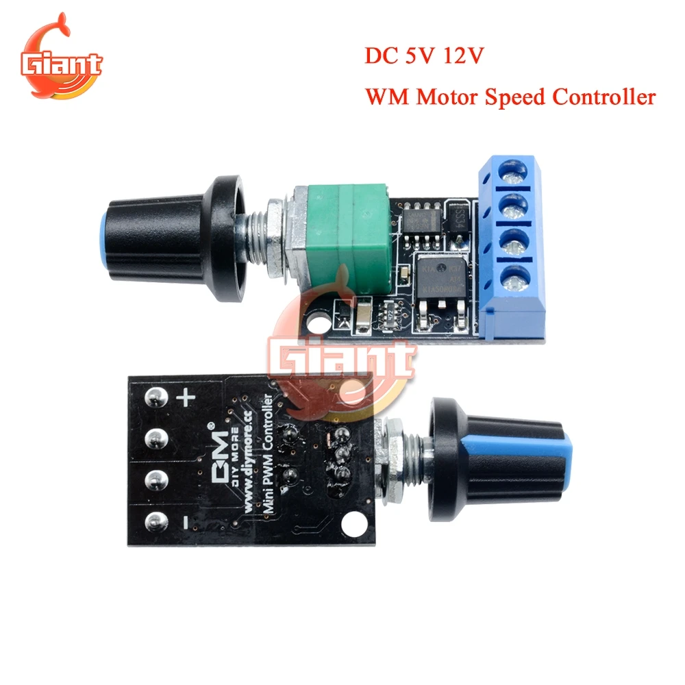 DC 5V 12V Governor PWM Motor Speed Controller 10A Stepless Speed Regulator LED Dimmer Speed Control Switch for LED Light Strip