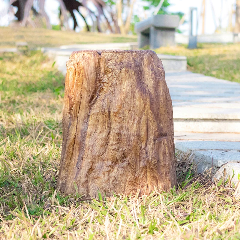 Led Simulation Wooden Pile Courtyard Park Lawn Lighting Outdoor Waterproof Villa Landscape Amusement Park H42cm Decorative Light