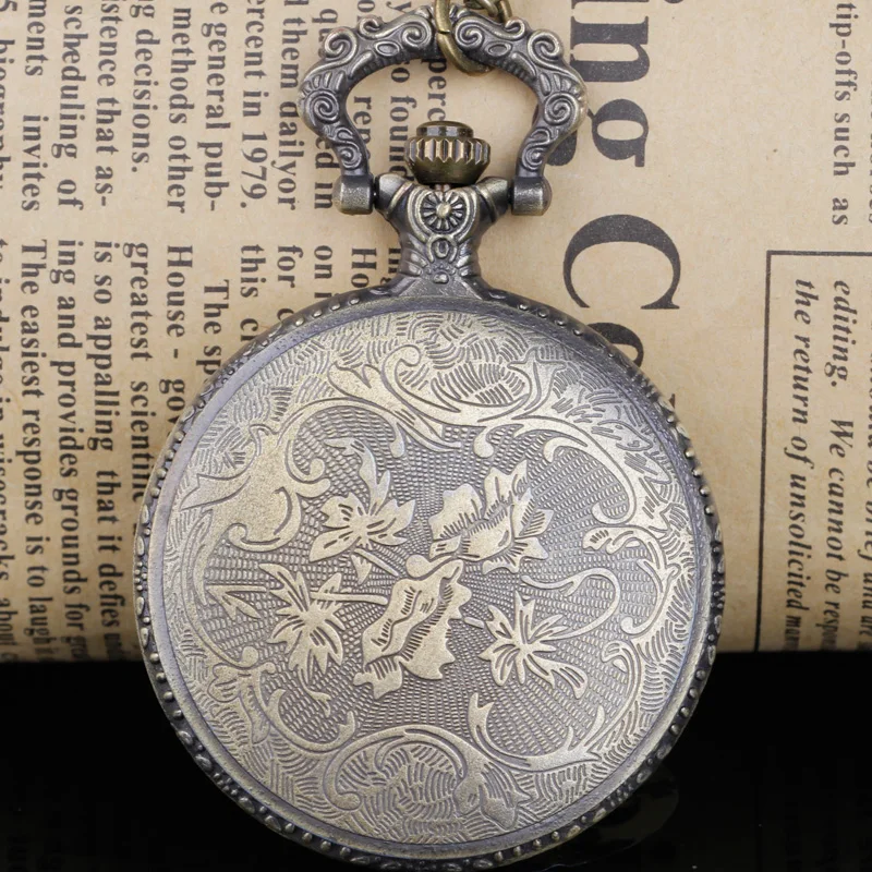 Steampunk Retro Vintage Bronze Pocket Watch House Design Men Women Watch Necklace Pendant Gift