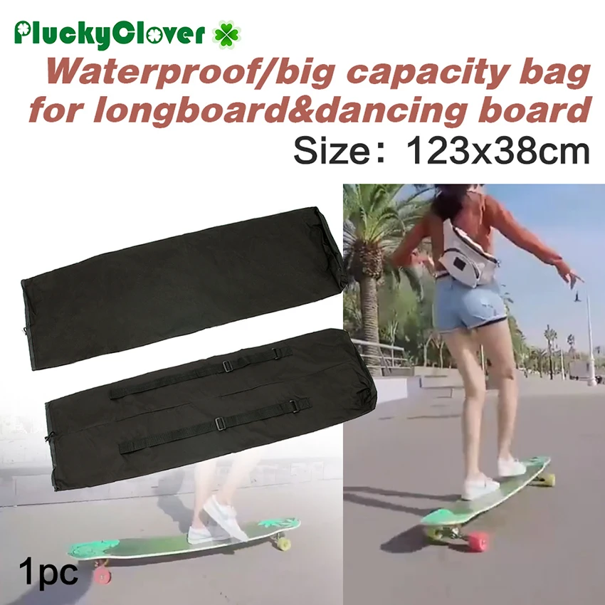 Waterproof Longboard Bag 123cmx38cm Oxford Cloth Skateboard Bag Dance Board Electric Skateboard Skateboarding Portable Backpacks