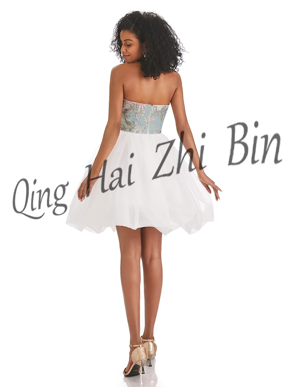 Robe De Soirée courte blanche en Tulle pour femmes, ligne a, longueur aux genoux, avec plis