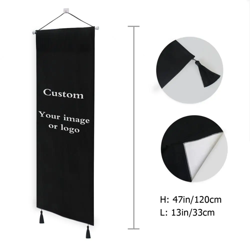 Alaza Custom Print Hanging Scrolls Canvas Painting Your Image Favorite Photo Family Baby Canvas Poster and Wall Art with Tassel