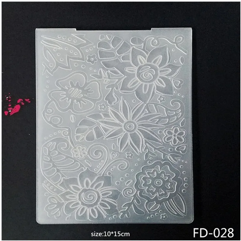 AZSG Embossing Folders Collection of White Folders for Scrapbook DIY Paper Cutting Dies Scrapbooking Plastic Embossing Folder