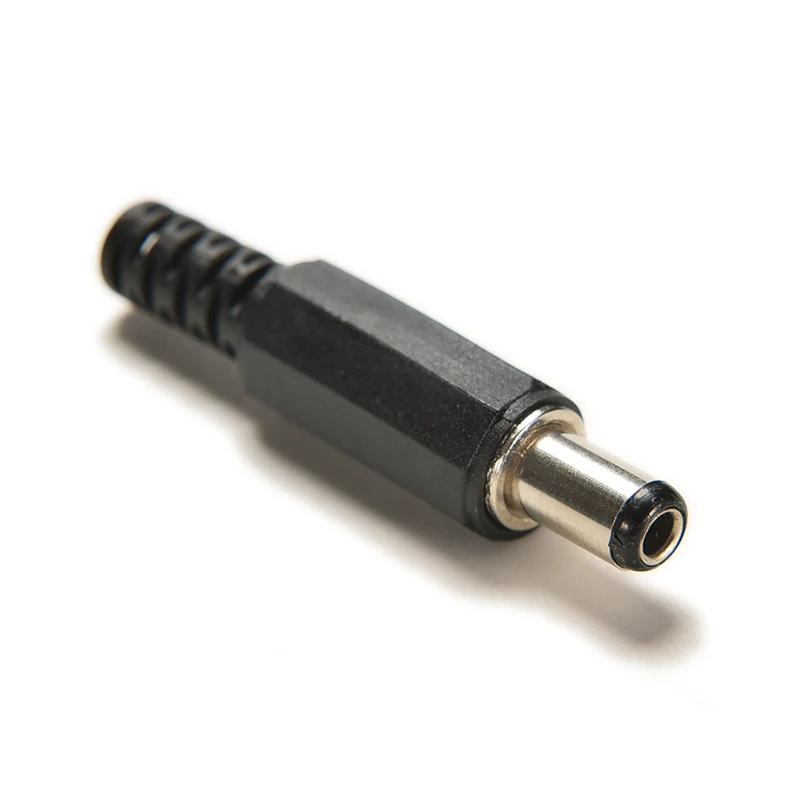 Adaptateur prise Jack mâle, connecteurs de câble d'alimentation cc pour caméra CCTV 2.5mm x 5.5mm avec pointe de couleur noire