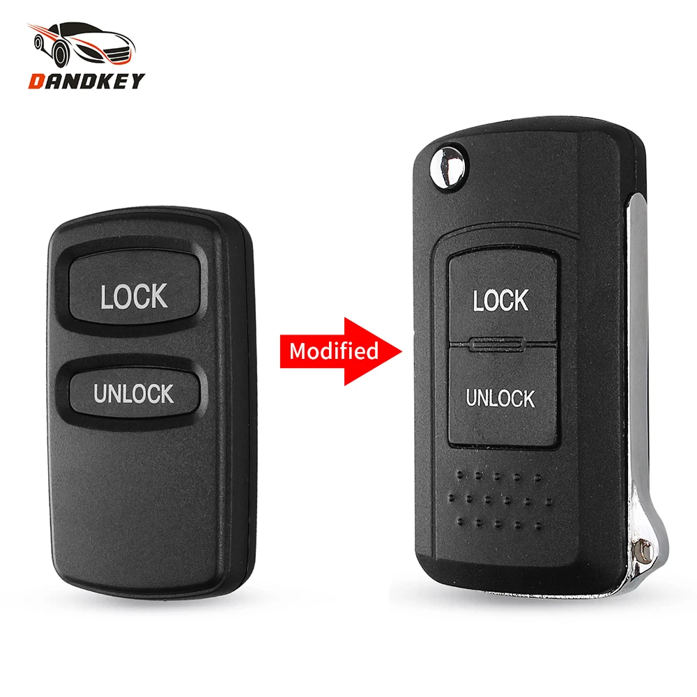 Dandkey modificato Flip Remote Key Shell 2B per Mitsubishi Montero Lancer sforzo Eclipse Galant Pajero Sport lama destra/sinistra