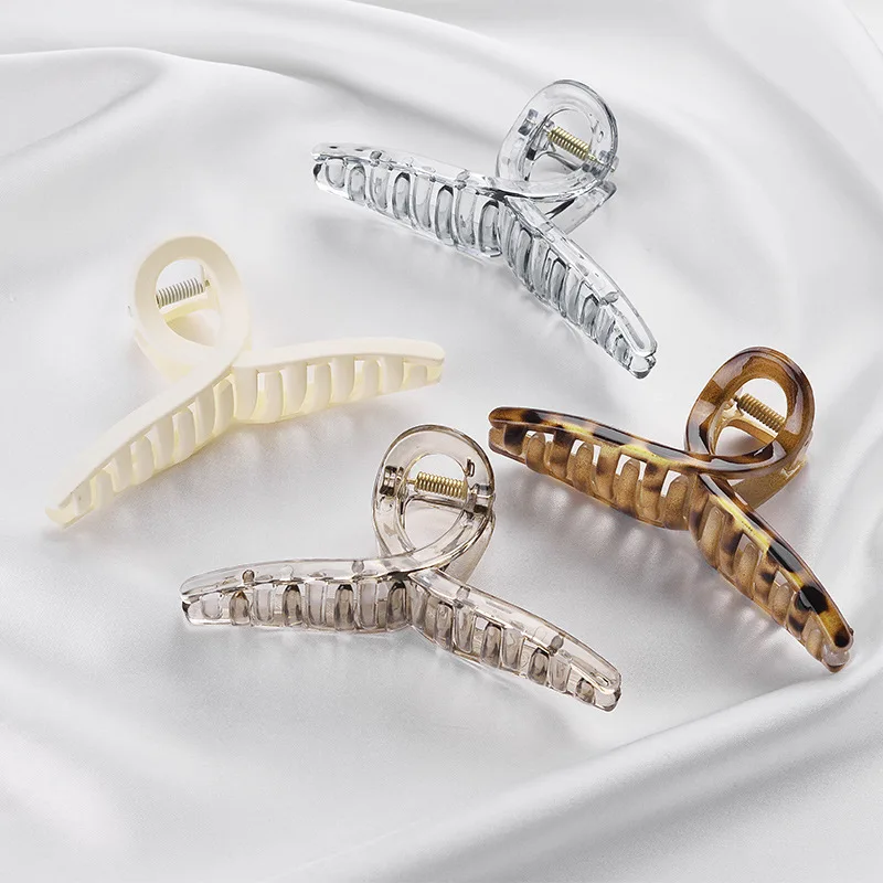 Jepit Rambut Kepiting Akrilik Besar Jepit Rambut Mandi Resin Ekor Kuda Pegangan Rambut Besar Penjepit Rambut Mode Aksesori Rambut untuk Wanita