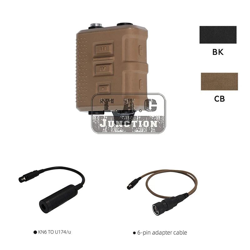 FCS-Conector de receptor y transmisor PTT táctico V60 para auriculares AMP Comtac III Comtac3, Cable adaptador de 6 pines, juego KN6 a U174/U PTT