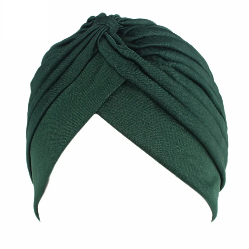 Neue Blume Dekoration Turban Einfarbig Für Frauen Mode Haar Tragen Kopf Wrap Damen Kopfbedeckungen Krebs Hüte Indien Kappe Bandana – Detail 21