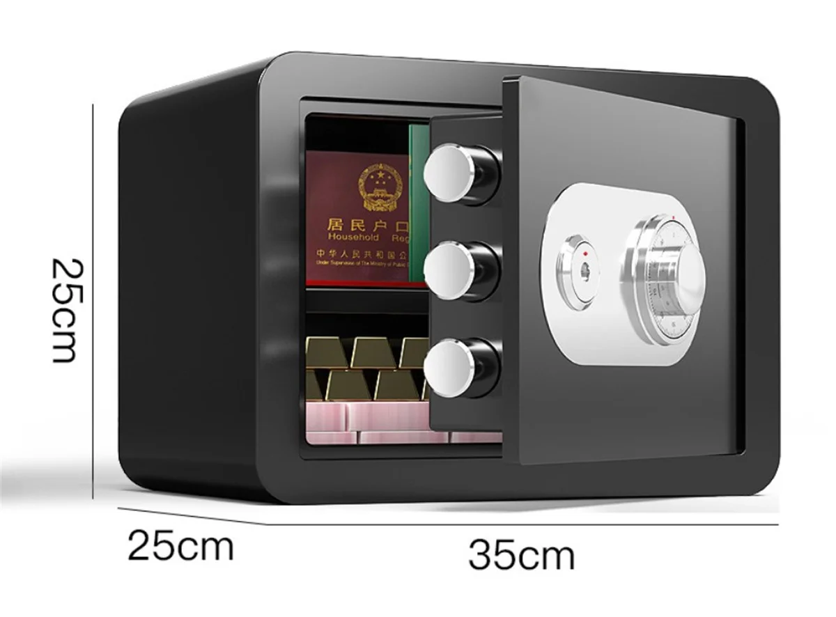 Safe Box  Mechanical Safe Household Mini All-steel Office Safe Deposit Box with Mechanical Password