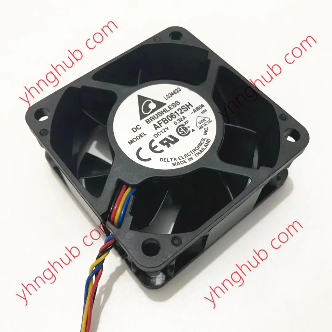 

Delta Electronics AFB0612SH AB06 DC 12V 0.32A 60x60x25mm 4-Wire Server Cooling Fan