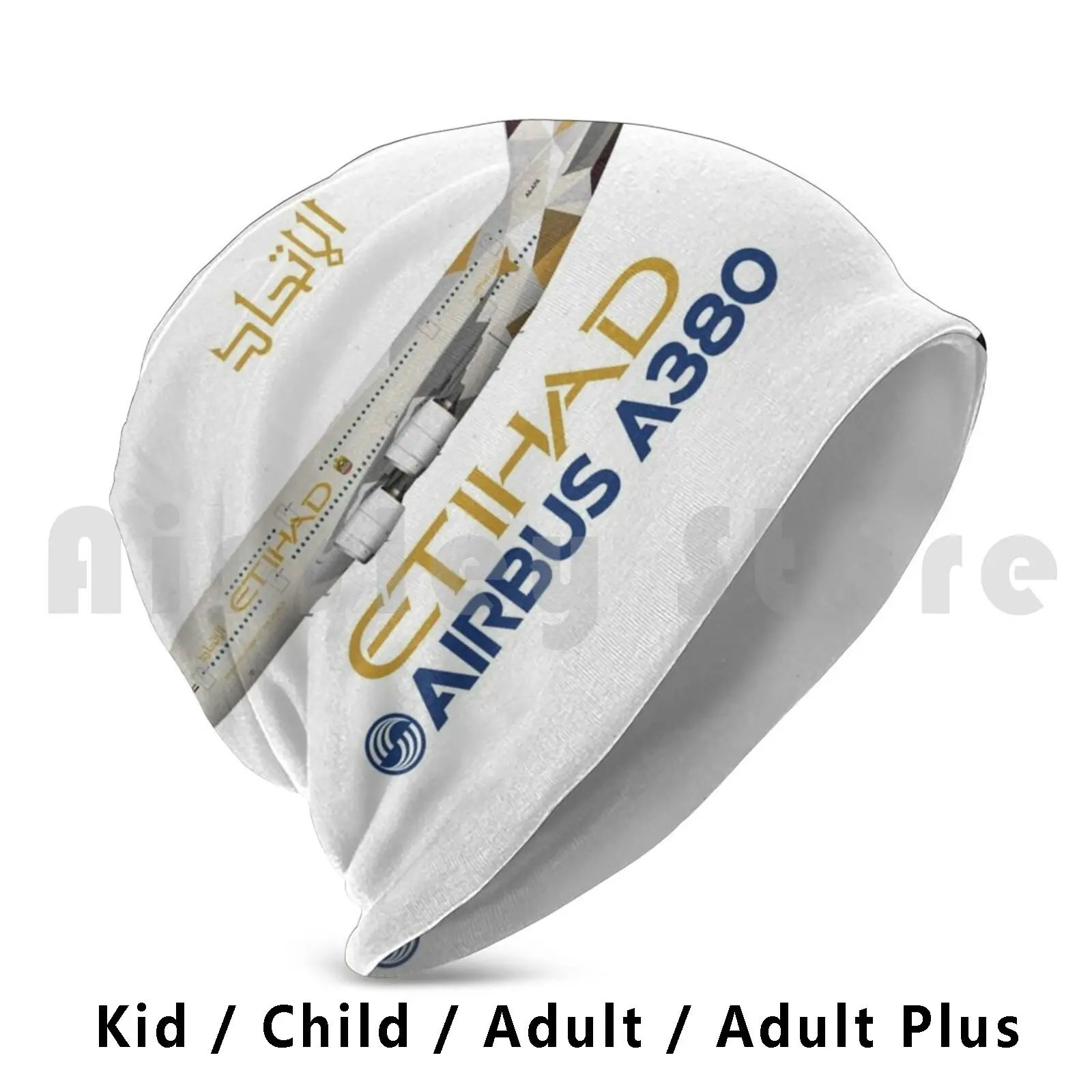 Illustration Of Etihad Airways Airbus A380 Beanies Knit Hat Hip Hop Airbus A380 Airbus A380 A380 Airbus Etihad Airways