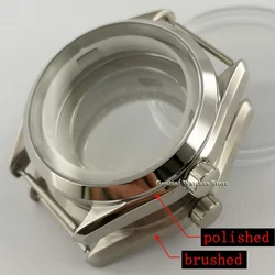 41mm Silver Polished/Brushed Watch Case Suitable For NH35 NH36 ETA 2836,Mingzhu/DG2813/3804,Miyota 8205/8215 Movement