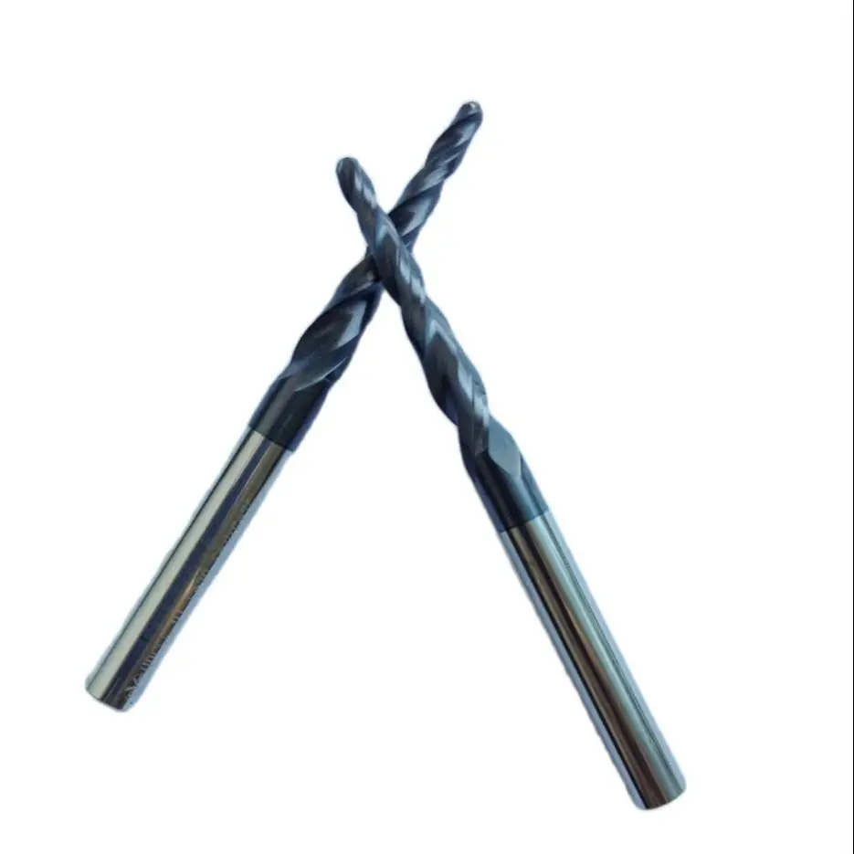 Jerray 1 peça r1.5 * d6 * 30.5 * 75l * 2f hrc55, fresa de ponta de esfera cônica revestida de carboneto de tungstênio sólido, cortadores de moagem cnc