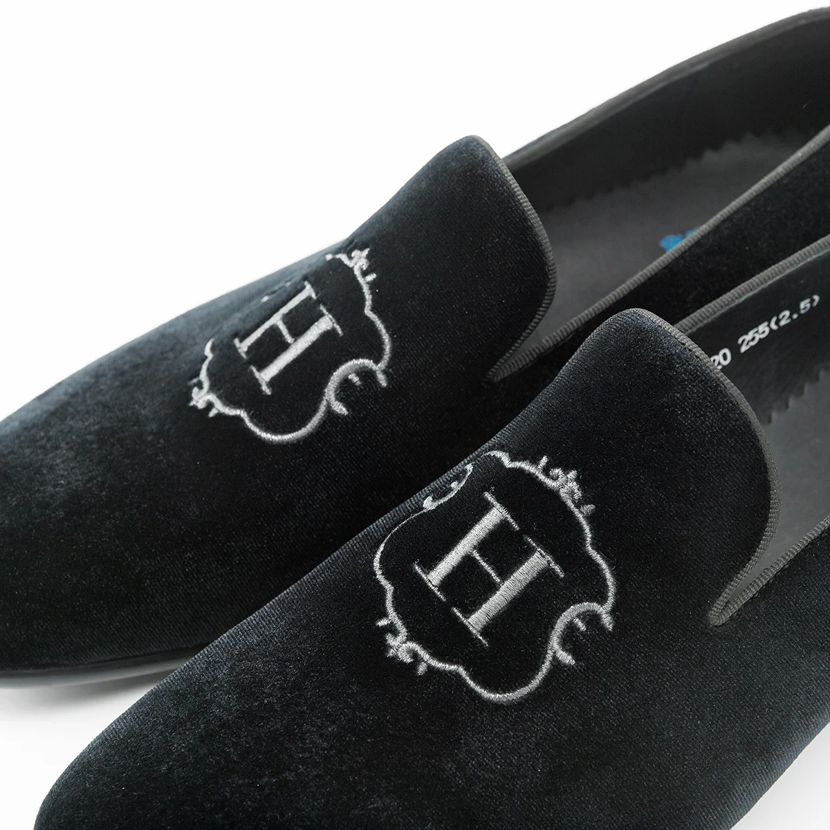 Hanmce 2021 New Design Fashion Velvet Material Slip On Luxury Hand Made Smoking Men Shoes