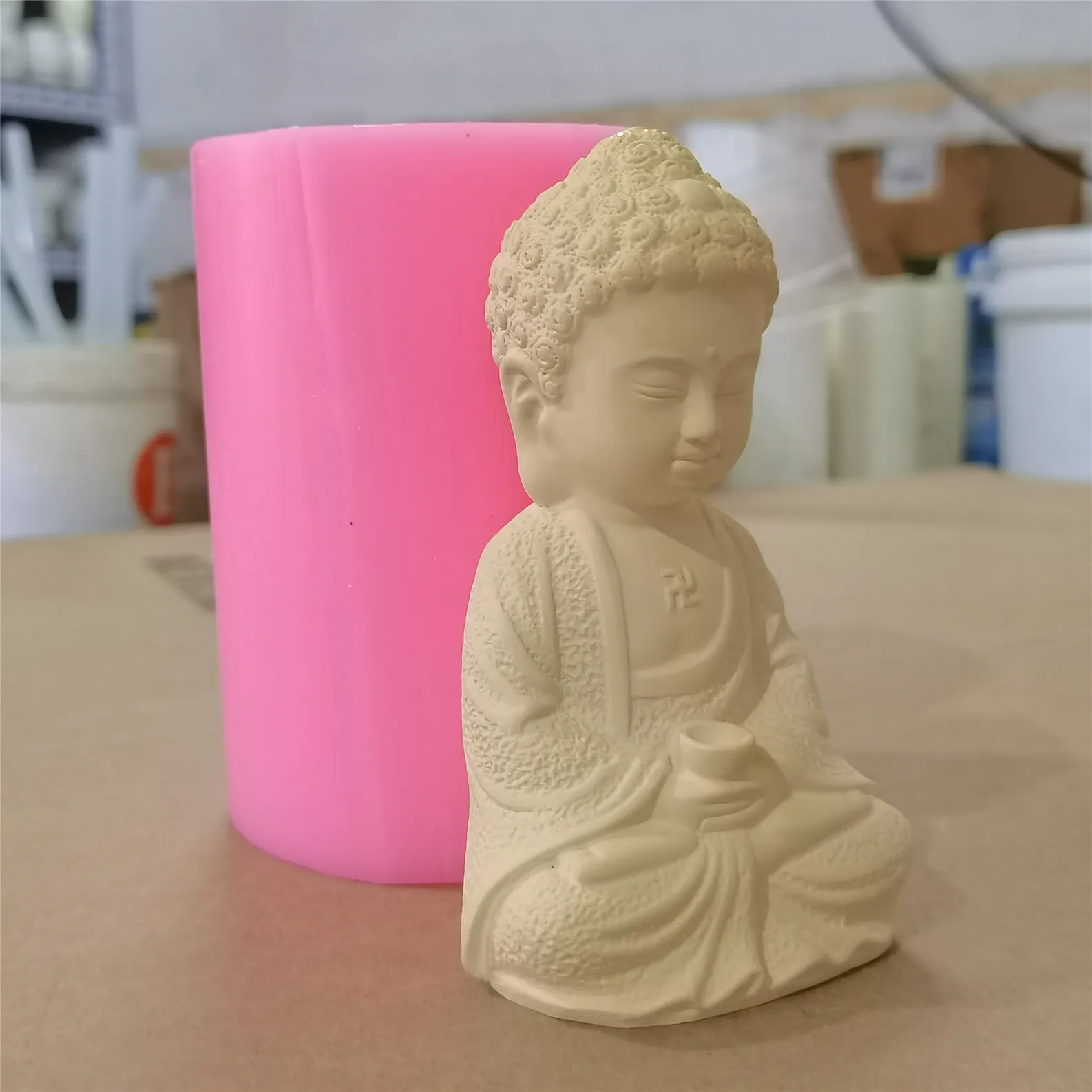 Vairocana Buddha Candle Silicone Mold 3d Buddha Handcrafted Candle Wax Molds Decorated Bronze Epoxy Plaster  Statue Crafts Mould