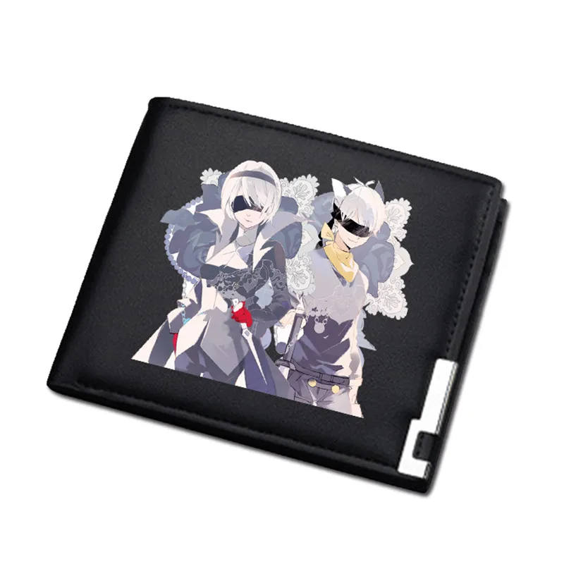 NieR:Automata Game Unisex Long Coin Purse YoRHa No. 2 Pu Leather Short Wallet ID Card Holder Women Sexy Money Bag