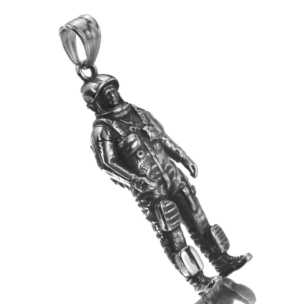 Pendentifs d'astronautes 3D en acier inoxydable 316L, pour la fabrication de bijoux, accessoires de collier à ton rétro