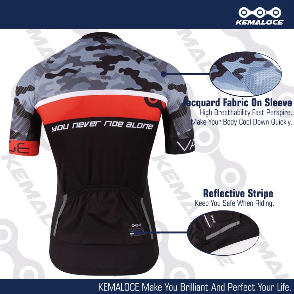 KEMALOCE Cycling Jersey Team 2022 Pro Tour Crane Race China Original Bicycle Shirts Wear Men Equipment Professional Bike Clothes