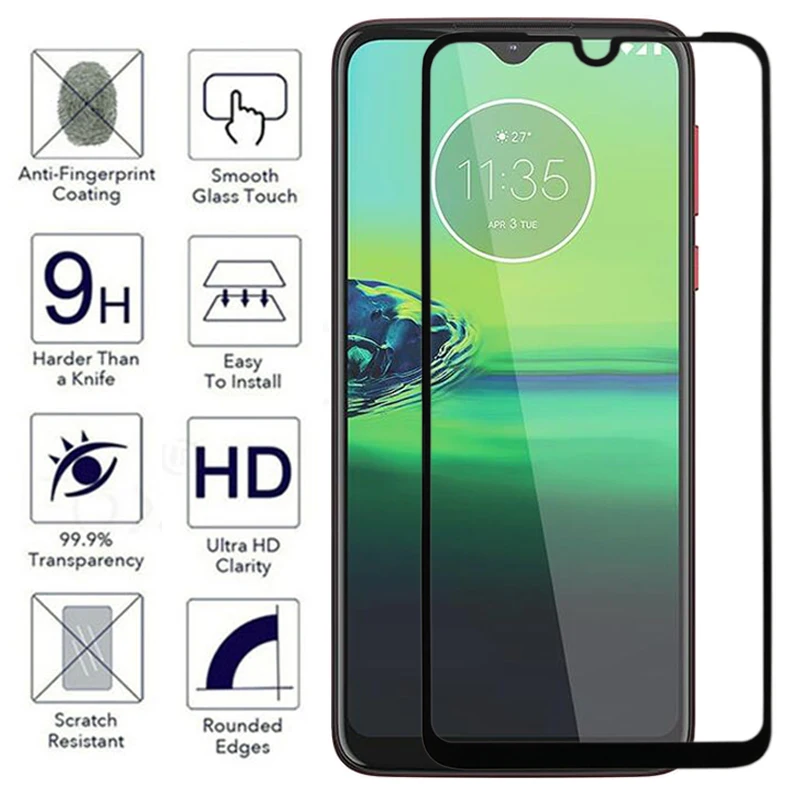 3PCS Tempered Glass For Moto G8 G7 G9 Play Plus Power G10 G30 G50 Screen Protector For Moto One Hyper Action Vision Macro Fusion