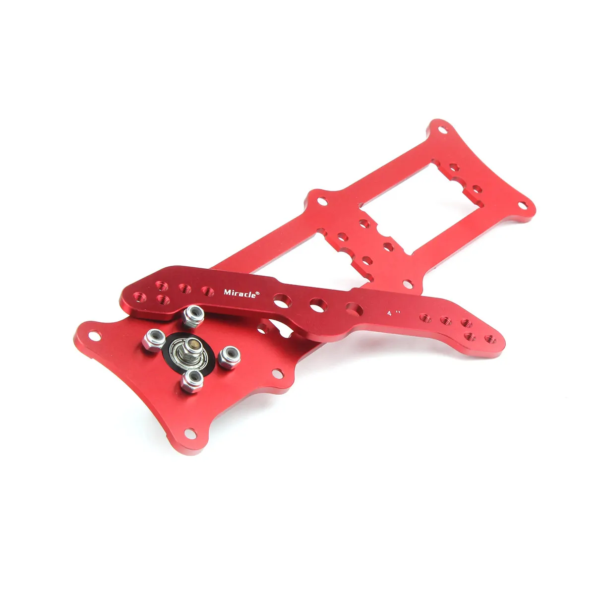 1 Set Miracle Alu Alloy Anodized Dual Servo Rudder Mount/Rudder Tray w/4\