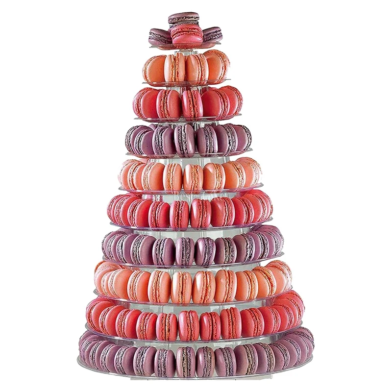 10 Tier Cupcake Holder Stand Round Macaron Tower Stand Clear Cake Display Rack for Wedding Birthday Party Decor