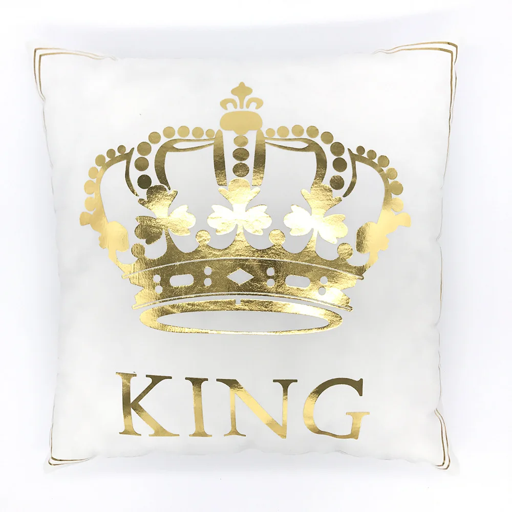 Super Soft Short Plush Cushion Cover Hot Stamping Letter Heart Queen King Print Decorative Pillowcase for Sofa Home Decor 45x45